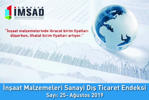 Türkiye İMSAD İnşaat Malzemeleri Sanayi Dış Ticaret Endeksi  Ağustos 2019 Sonuçları Açıklandı